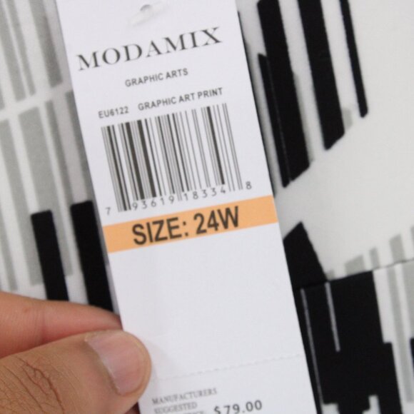 Modamix Skirt A Line Skirt Womens Sz 24W Multicolor Casual Geometric Pattern NWT - Picture 7 of 10